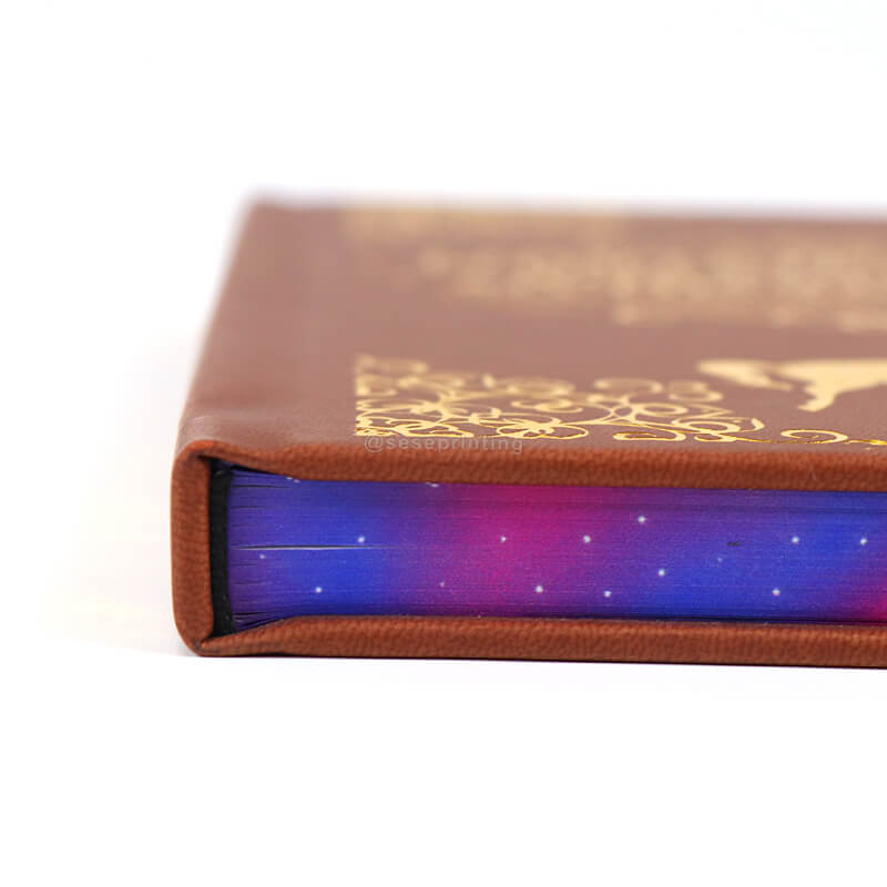 Publishing Leather Cover Book Printing Pattern Sprayed Edges 10