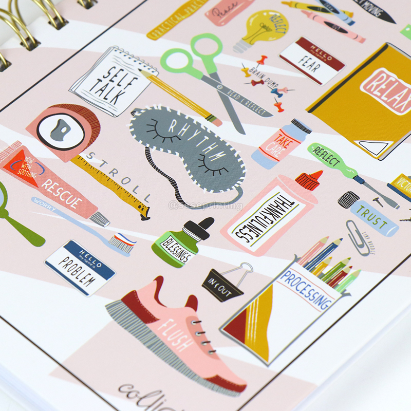 Hardcover Spiral Anxiety Journal Custom Spiritual Planner Printed 8