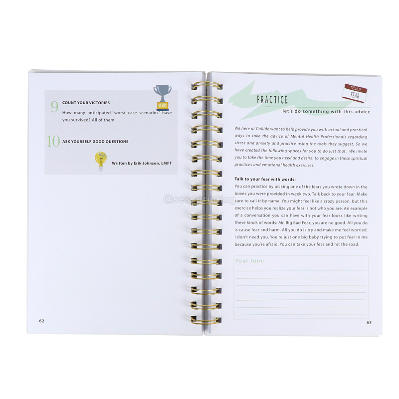 Hardcover Spiral Anxiety Journal Custom Spiritual Planner Printed 7