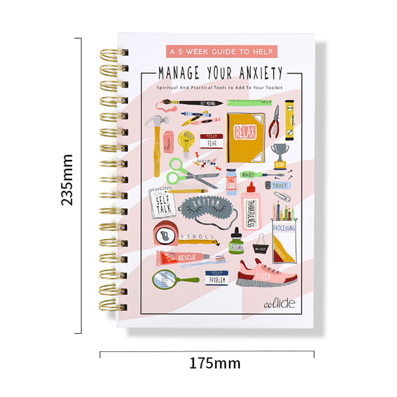 Hardcover Spiral Anxiety Journal Custom Spiritual Planner Printed 6