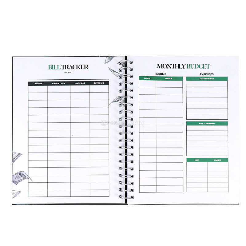 Custom Mindset Manifest Journal Printing Spiral Budget Planner 7