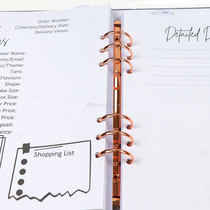 Custom Printed Journal Leather Notebook 6 Ring Binder Planner 10