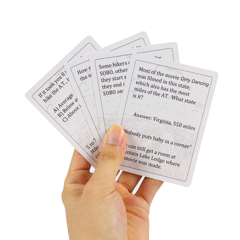 Question Answer Card Game Manufacturer Custom Flashcards Printed 9