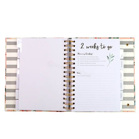 Custom Printed Wedding Guest Book Spiral Wedding Organizer Planner 8