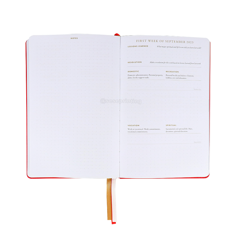 Leather Journal Hardcover Weekly Monthly Planners Custom Notebook 7