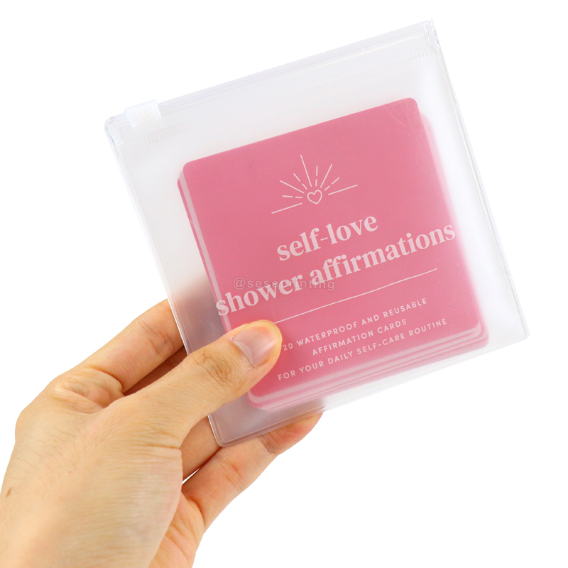 Custom Waterproof Game Card Printing PVC Shower Affirmation Cards 7