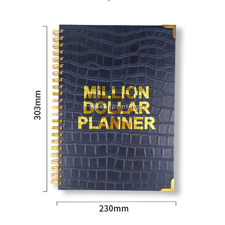 A5 Croc Leather Cover Planner Spiral Notebook Journal Printing 6