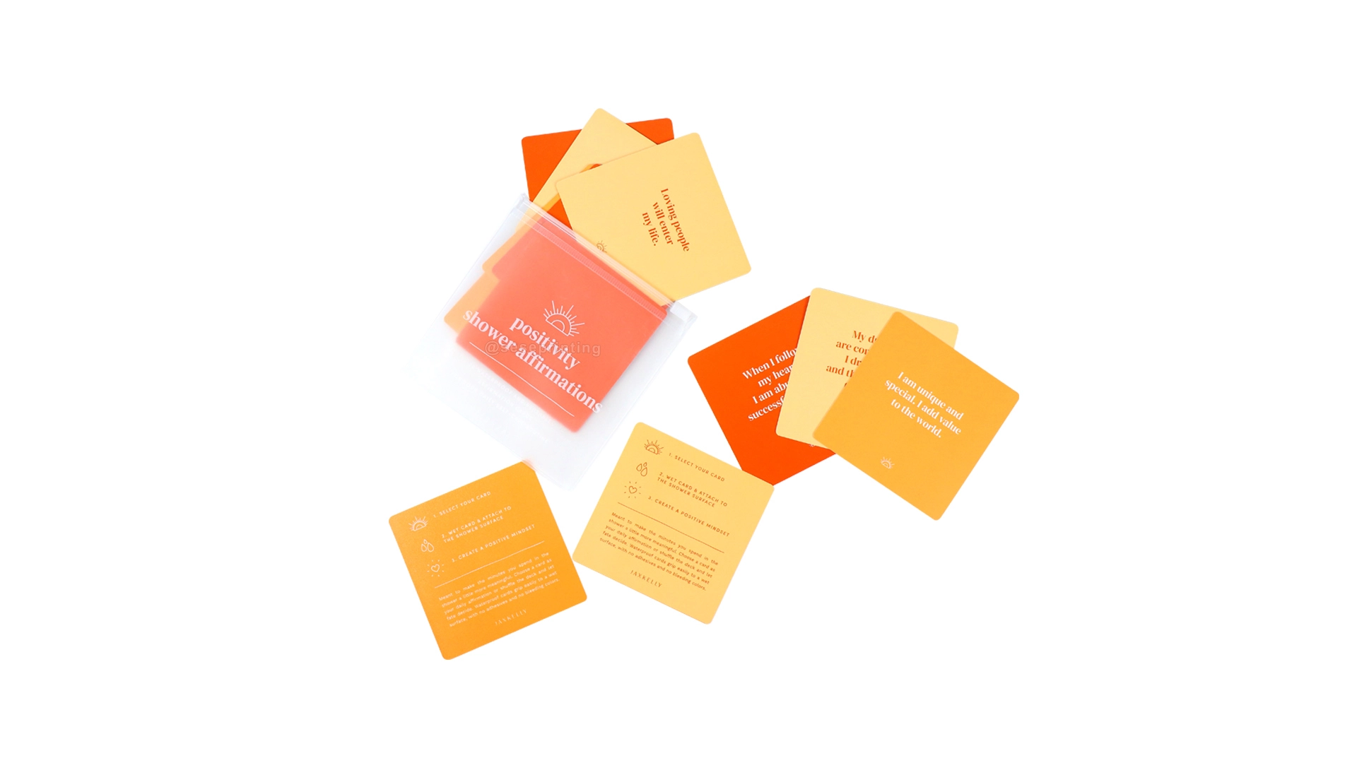 Custom Print Waterproof Positive Shower Affirmation Cards Games 1