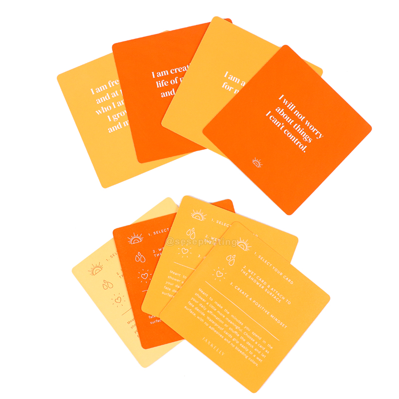 Custom Print Waterproof Positive Shower Affirmation Cards Games 8