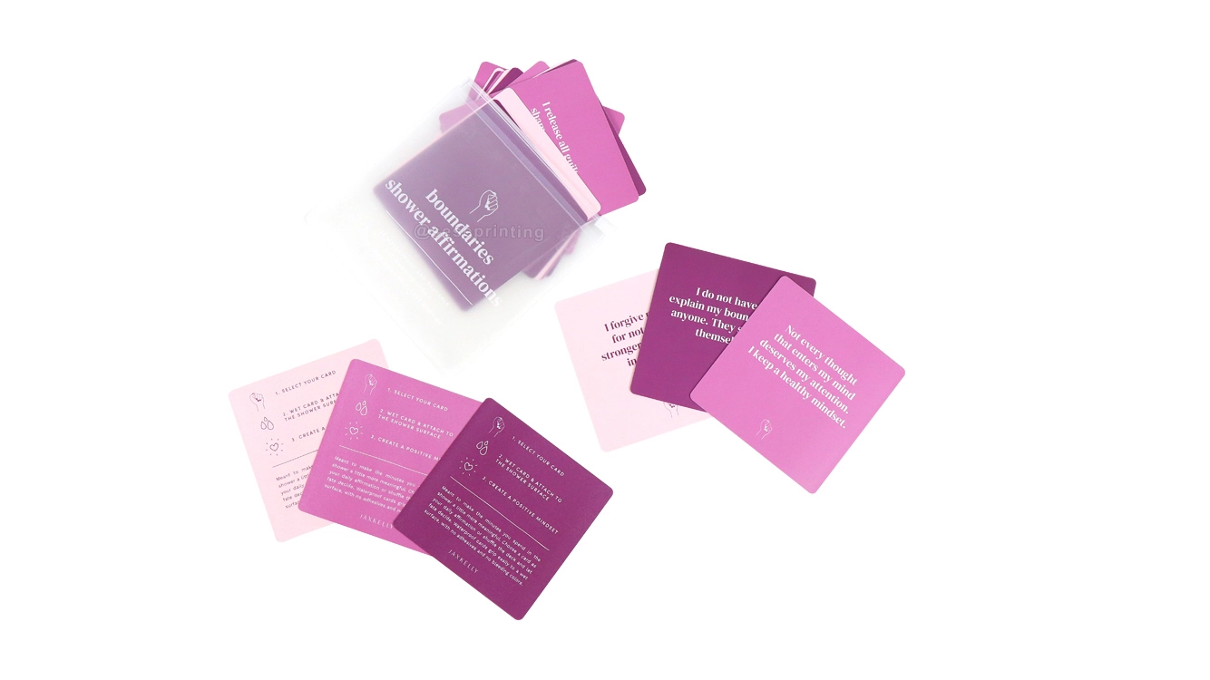 Customized Self Care Card Printing PVC Shower Affirmation Cards 1