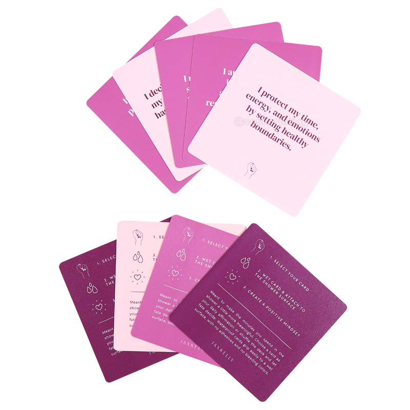 Customized Self Care Card Printing PVC Shower Affirmation Cards 8