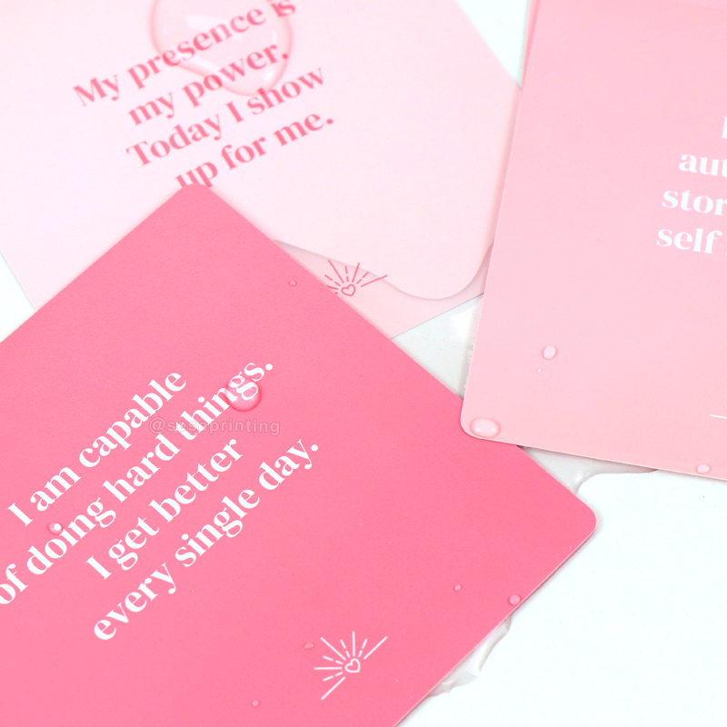 Customized Self Care Card Printing PVC Shower Affirmation Cards 9