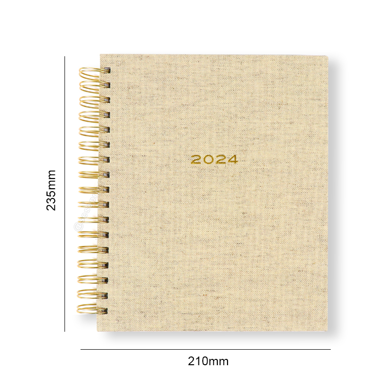 Year Diary Daily Planners Custom Spiral Fabric Journal Notebooks 6
