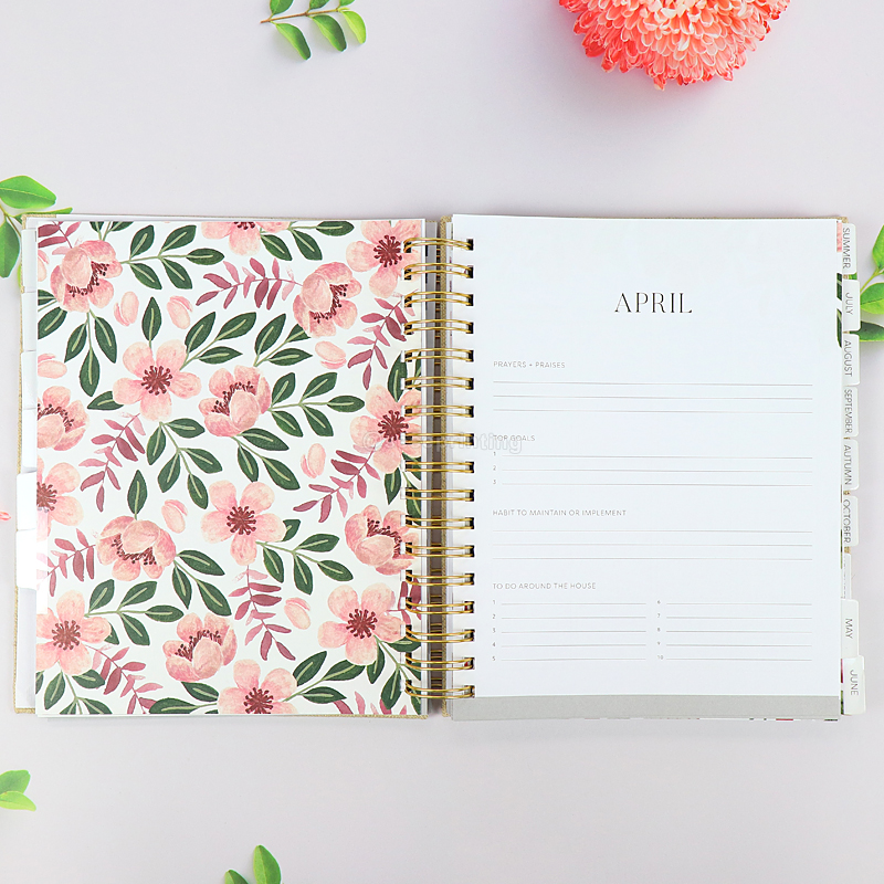 Year Diary Daily Planners Custom Spiral Fabric Journal Notebooks 7