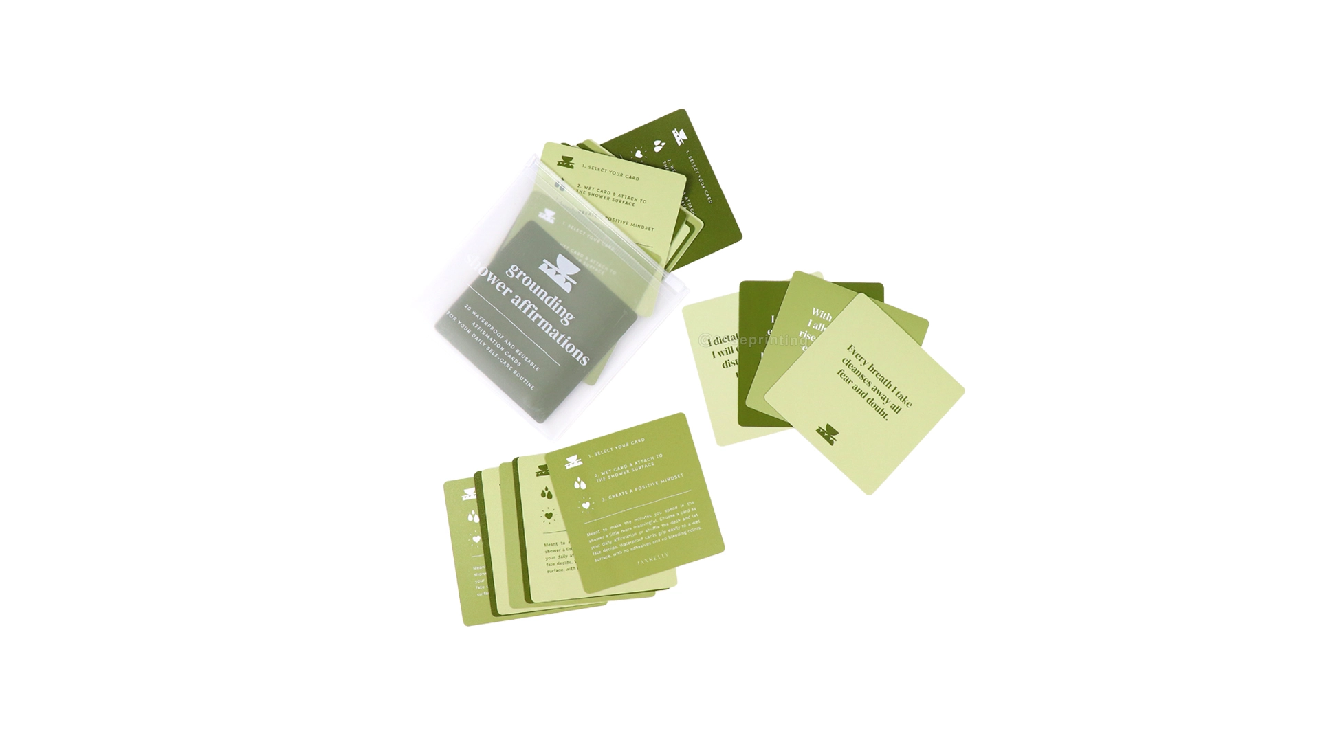 Custom Waterproof Positive Encourage Shower Affirmation Cards 1