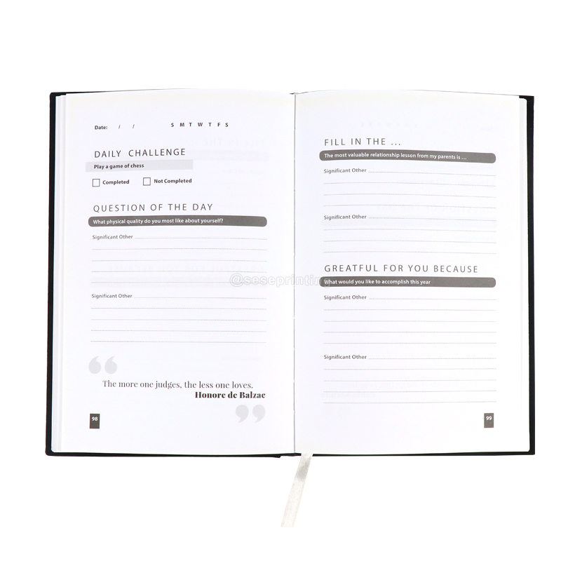 Custom Planner A5 Hardcover Cloth Cover Notebook Couple Journal 7