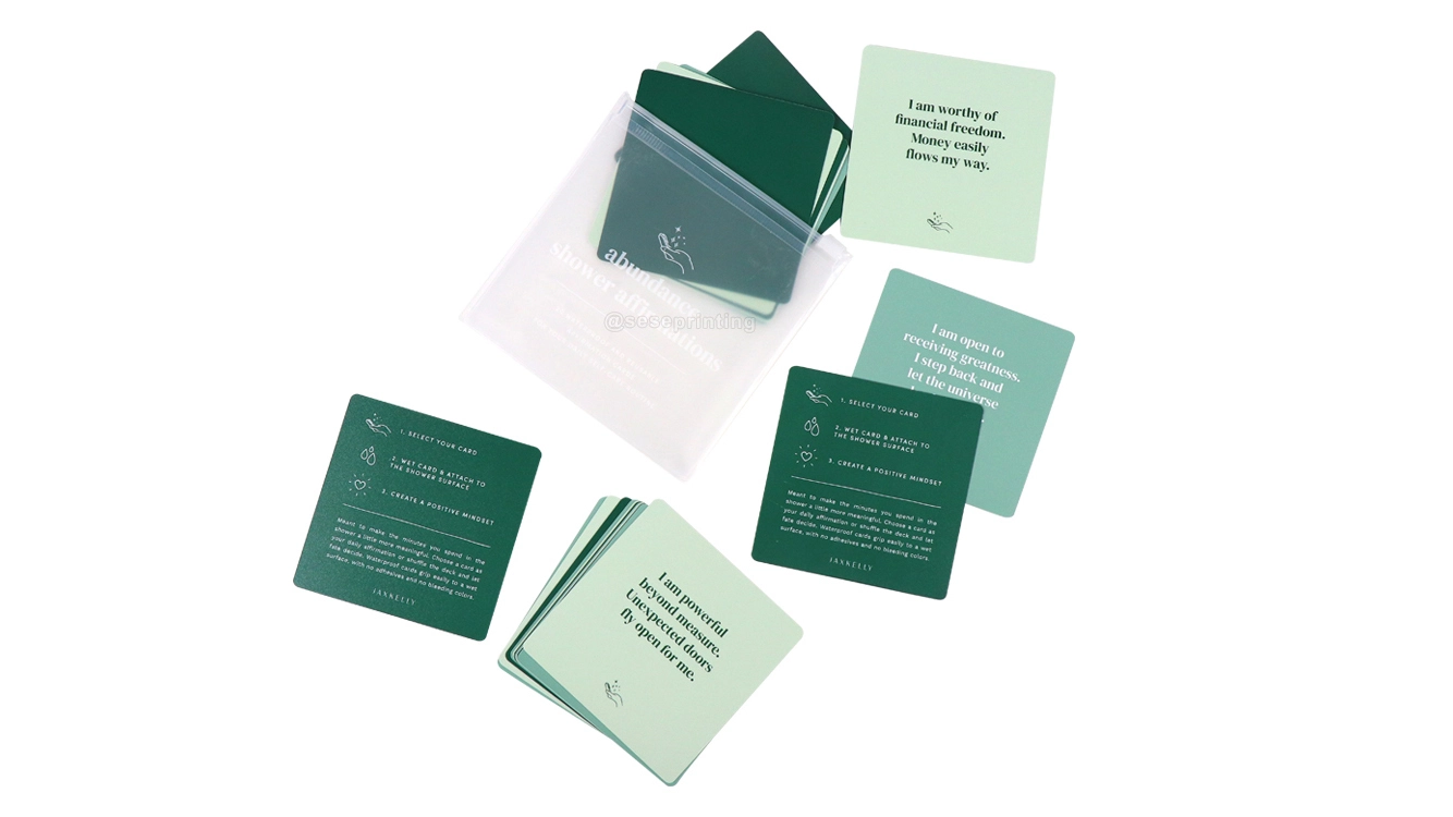 Custom Waterproof Daily Self Love Shower Affirmation Cards Printed 1