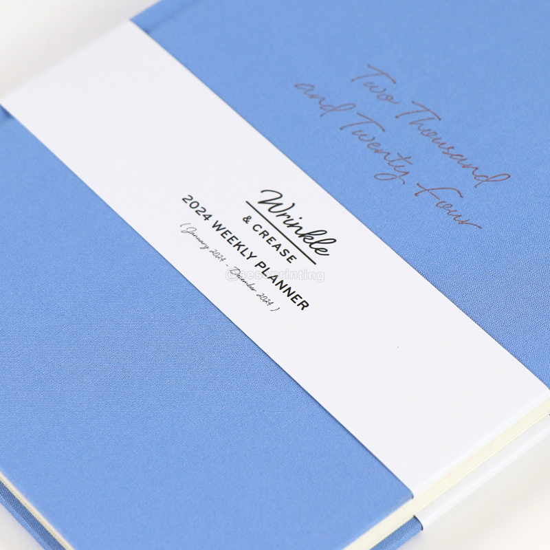 2024 Annual Weekly Planner Private Label A5 Linen Journal Printing 8