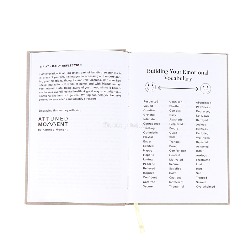 Linen Hardcover Daily Reflection Journal Printing Mindful Planner 7