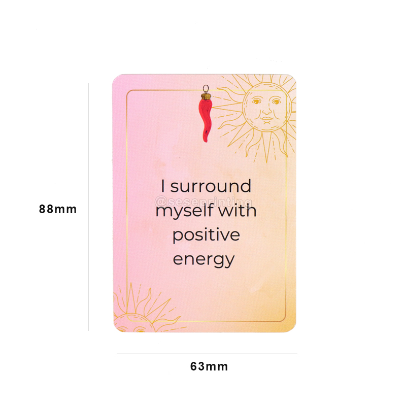 Printing Custom Gold Edges Inspire Positive Affirmation Card 7