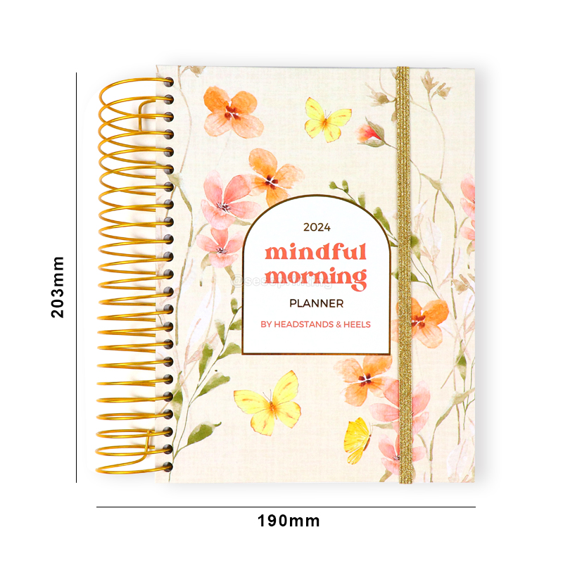 A5 Gold Spiral Mindful Morning Planner Printing Daily Journal 6