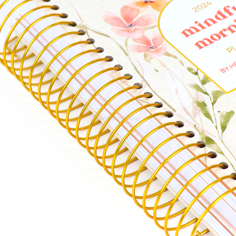 A5 Gold Spiral Mindful Morning Planner Printing Daily Journal 11