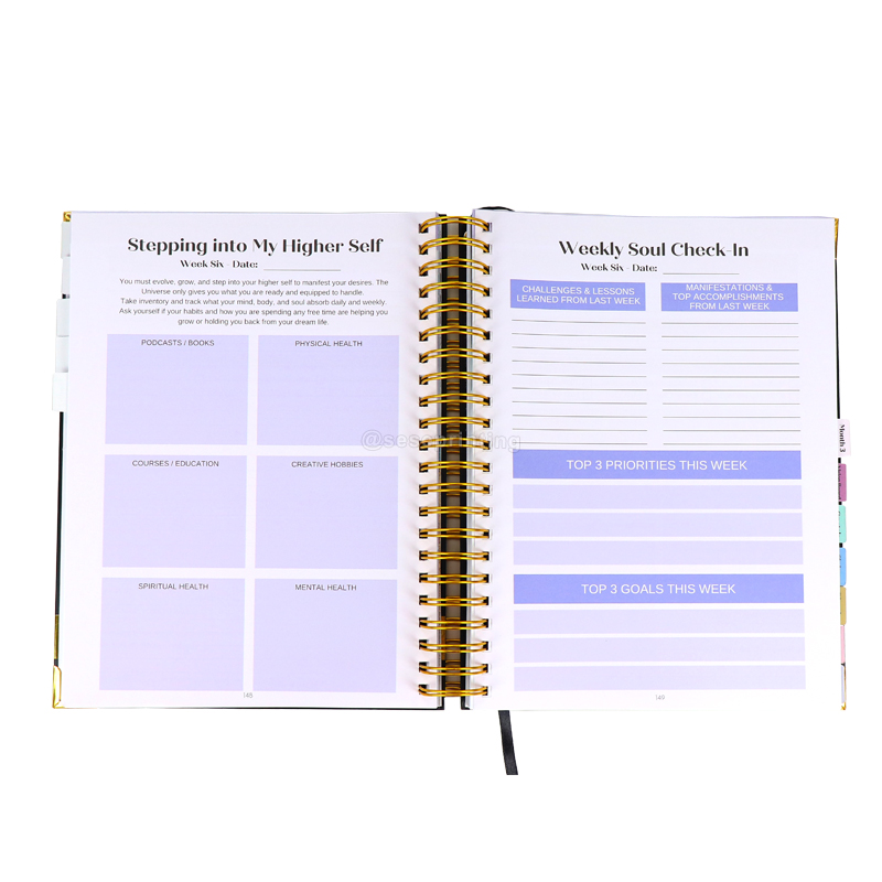 Custom Mental Health Journal Printing Planner Spiral Notebook 7
