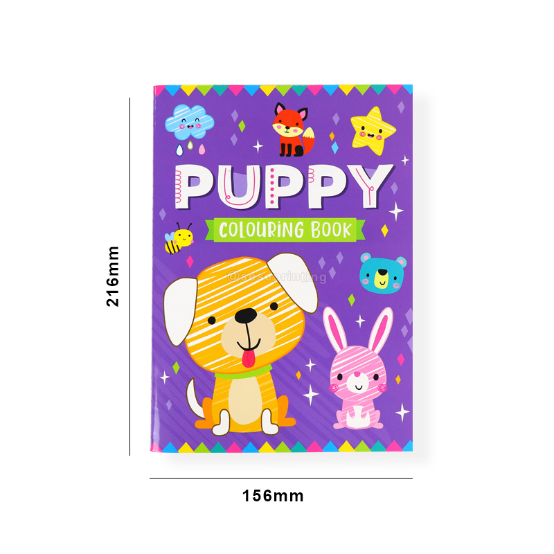 Paperback Children Coloring Book Set Printing Puppy Colouring Book 7