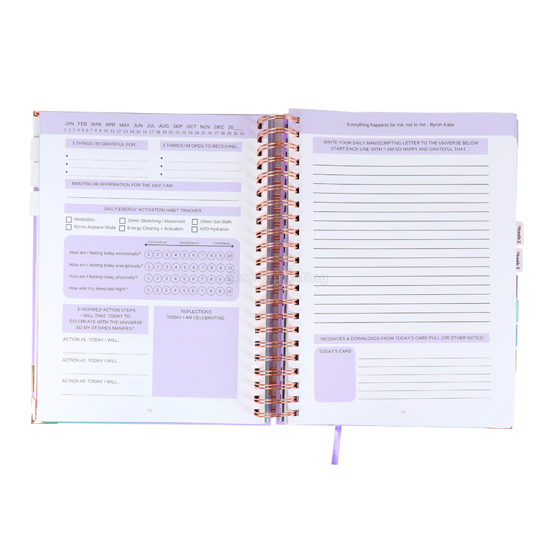 Custom Journal Gold Spiral Hardcover A5 Monthly Planner Notebook 7