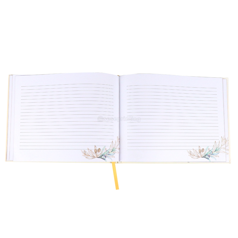 Wedding Guest Book Hardcover Notebook Printing Sprayed Gold Edges 7