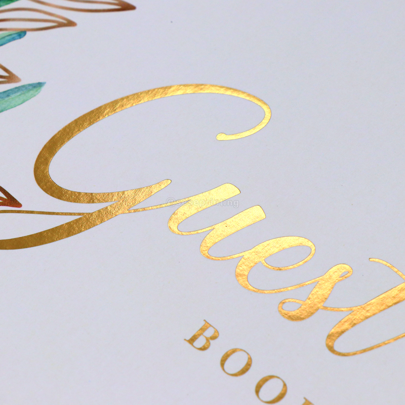 Wedding Guest Book Hardcover Notebook Printing Sprayed Gold Edges 8