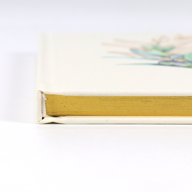 Wedding Guest Book Hardcover Notebook Printing Sprayed Gold Edges 10