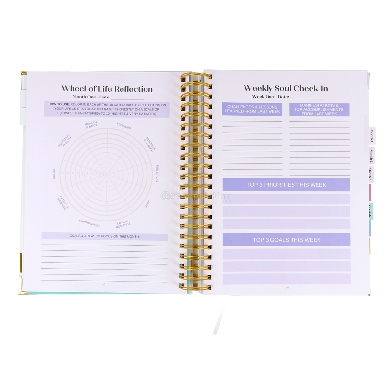 Spiral Planner Printed Spiritual Self Care Manifestation Journal 7