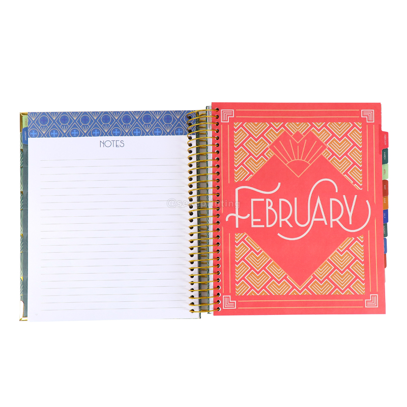 Create Planners and Notebooks Custom Printing Gold Spiral Journal 7