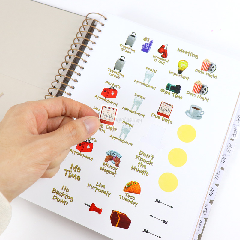 Spiral Notebooks Printing Weekly Planner with Customized Sticker 11