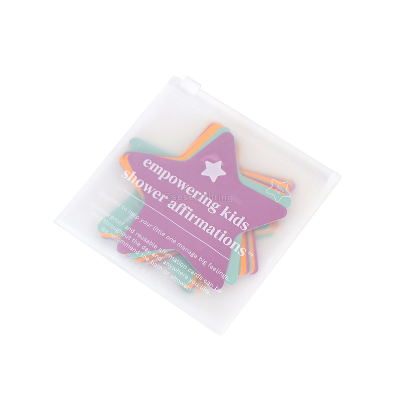 Affirmation Cards Printing Star Shape Waterproof Shower Game Card 6