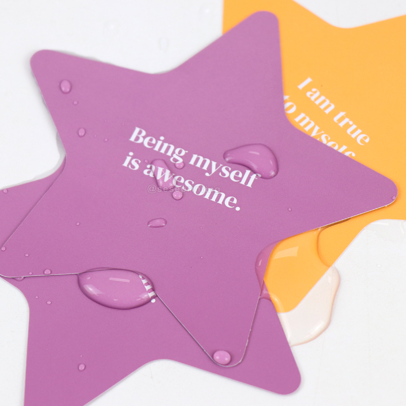 Affirmation Cards Printing Star Shape Waterproof Shower Game Card 9