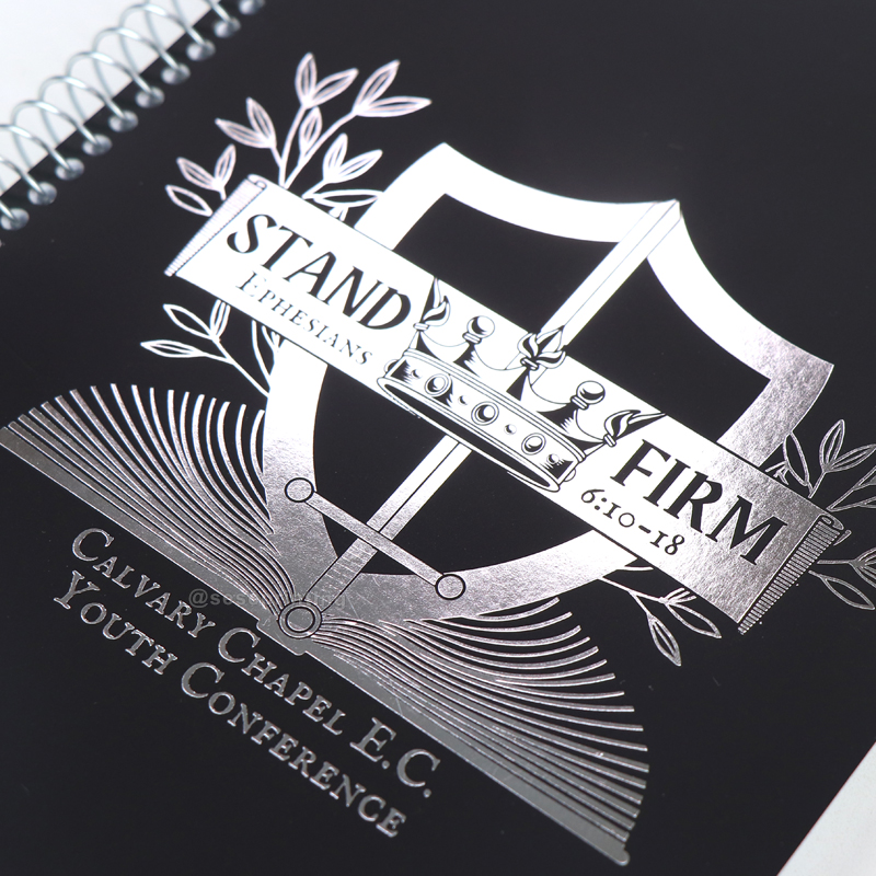 Printed Silver Stamping Softcover Planner Spiral Journal Notebook 8