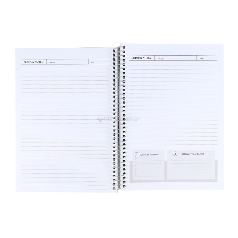 Printed Silver Stamping Softcover Planner Spiral Journal Notebook 7