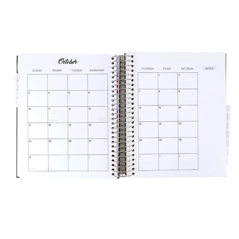 Hardcover Spiral Budget Planner Printed Personal Journal Notebook 7