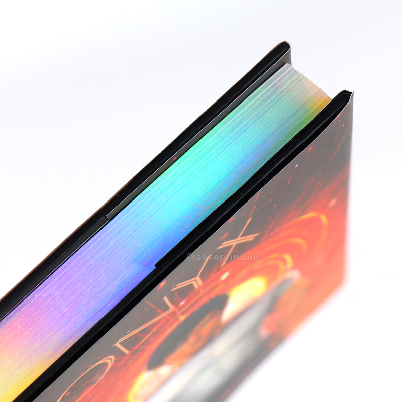 Custom Hardcover Book Printing Holographic Foil Sprayed Edges 11
