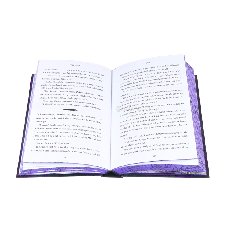 Purple Foil Cover Book Printing Hardcover with Sprayed Edges 7