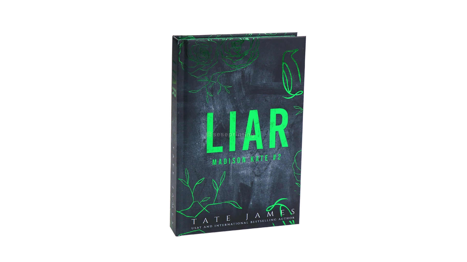 Green Foiled Hardback Book Printed End Pages with Sprayed Edges 1