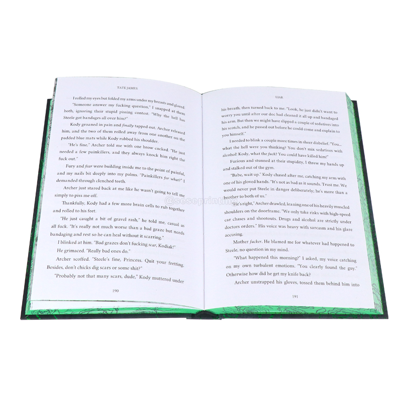 Green Foiled Hardback Book Printed End Pages with Sprayed Edges 7