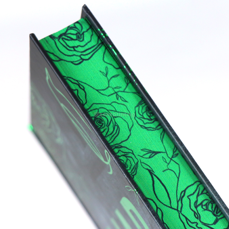Green Foiled Hardback Book Printed End Pages with Sprayed Edges 9