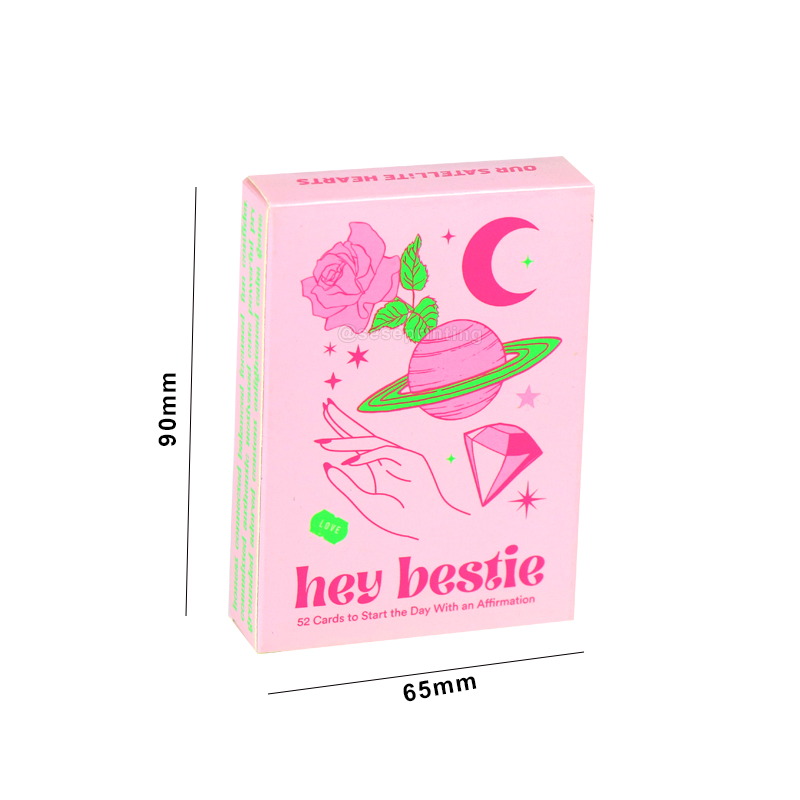 맞춤 인쇄, 가장자리 스프레이 처리된 52장 분량의 일일 긍정 확언 카드 세트 6