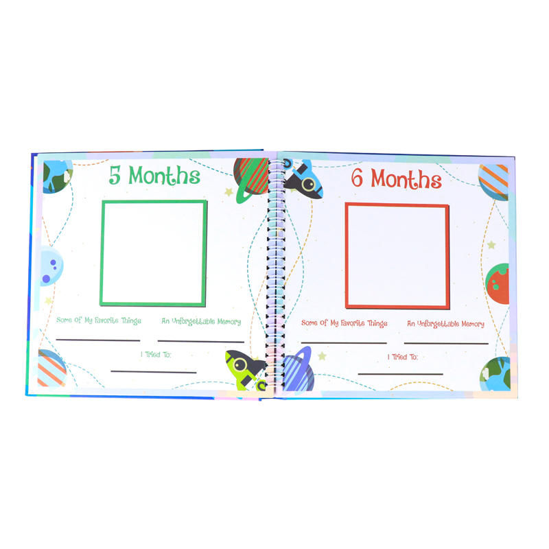 Hardcover Baby Memory Book Printed First Year Growth Journal Book 7