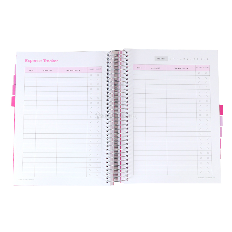 Expense Tracker Journal Printing PVC Cover Budget Planner Set 8
