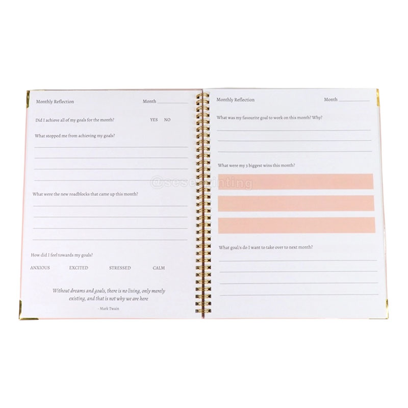 Spiral Weekly Manifestation Journal Printing Goal Planner Agenda 7