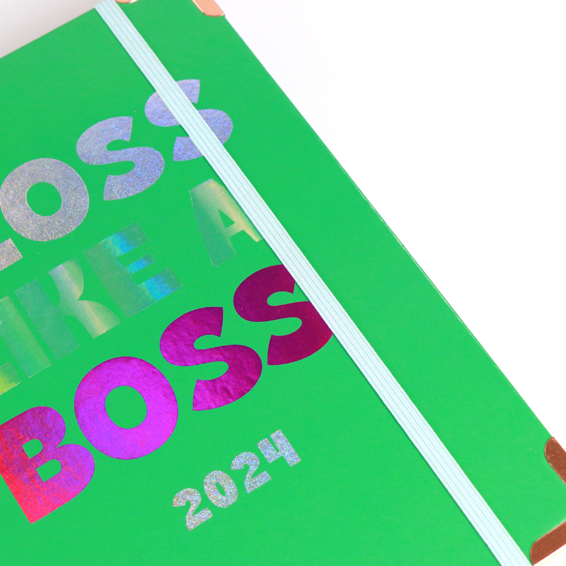 Personalized Agendas Print Hardcover Gold Spiral Finance Planner 12